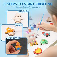 Kit de Peinture Créative pour Enfants : Peignez Votre Propre Aimant en Bois – Cadeau DIY Arts & Loisirs