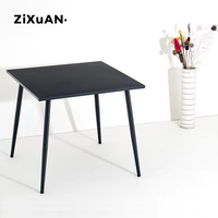 Tables carrées modernes noires pour restaurants en plein air, petite table de jardin, mobilier de jardin en gros, table de patio en métal pour l'extérieur