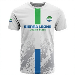 Camisetas de Gimnasio Personalizadas ODM OEM para Hombre, Diseño Sierra Leona, Impresión Casual por Sublimación, 180 Gramos, Fabricante de Tela No Tejida - Product Image 4