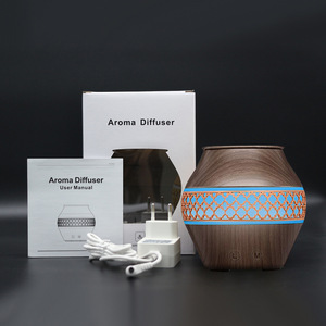 Wood Grain Aroma Diffuser 120Ml Ultrasonic <b>Humidifier</b> With Led Light For Home Use - Product Image 3