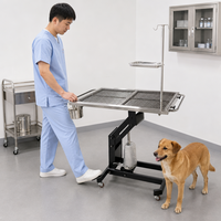 Table d'opération vétérinaire hydraulique en acier inoxydable 304, table chirurgicale pour petits animaux avec filtre de drainage des déchets, poteau IV et plateau