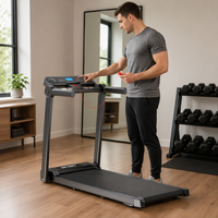 Tapis roulant pliable pour la marche et la course, équipement de cardio-training pour la maison avec console numérique et clé de sécurité