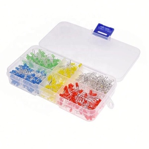 Paquete de Componentes de Diodos Emisores de Luz LED de Inserción Directa F3mm, Rojo, Verde, Amarillo, Azul y Blanco, de Alta Luminosidad - Product Image 1