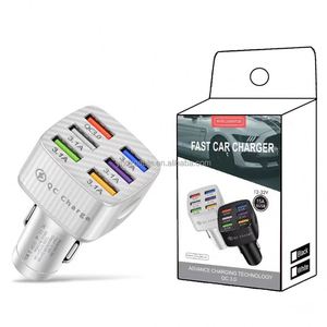 Échantillon Gratuit - Chargeur Rapide Universel pour Voiture à 6 Ports USB avec Lumière LED et Charge Rapide QC 3.0 pour Téléphone Mobile - Product Image 1