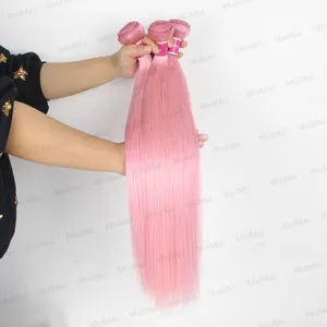 Estensione dei capelli umani a buon mercato allure romantico peruviano rosa capelli umani vergini dritti, fasci dritti per donna nera