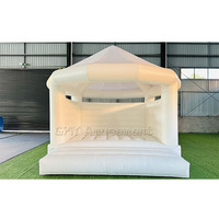 Nouveau château gonflable commercial gonflable de maison de rebond blanche populaire extérieur avec fosse à balles