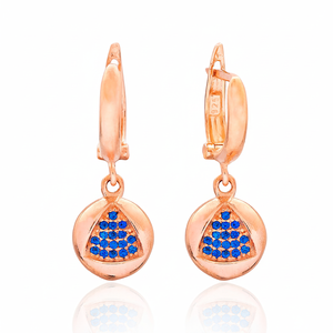 Sapphire CZ Stone Triangle Design Jewellery Turkish Wholesale 925 Sterling <b>Silver</b> Jewelry <b>Dangle</b> <b>Earrings</b> - Product Image 2