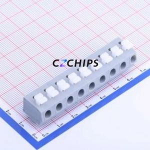KF202-7.5-9P Spring Terminal Block Through hole Component (THT),P=7.5mm Connector 1x9P 7.5mm Gray 9P - Product Image 1
