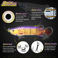 ODS Leurre de pêche articulé Arowana à quatre sections pour la pêche au bar