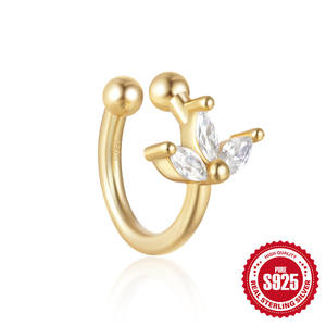 Gaby nouveau argent sterling 925 boucles d'oreilles pendantes zircon goutte d'eau or <span class=keywords><strong>cartilage</strong></span> <span class=keywords><strong>faux</strong></span> <span class=keywords><strong>piercing</strong></span> bijoux en gros pour les femmes - Product Image 6