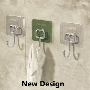 Luxury Acrylic <b>Wall</b> <b>Hook</b> Self-adhesive Transparent Traceless <b>Wall</b> <b>Hook</b> Hanger Towel <b>Hook</b> Bathroom Kitchen - Product Image 2