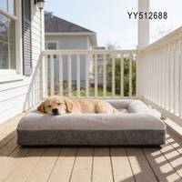 YANGYANGPET Lit pour chien en tissu de lin synthétique moderne, velours, mousse douce, luxe, mode, hiver, carton