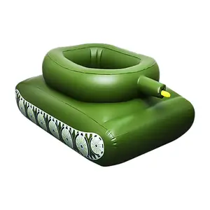 BSCI Inflatable ถังสระว่ายน้ําลอยน้ําปืนถังรูป Ride-On ลอยสําหรับเด็กผู้ใหญ่ฤดูร้อนสระว่ายน้ําปาร์ตี้ลอยแถว