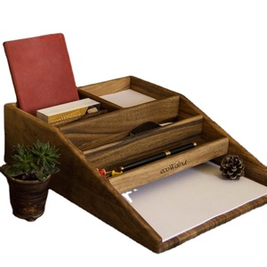 Legno Set di Cancelleria Supporto <span class=keywords><strong>Per</strong></span> La Carta Matita Occhiali Penna Office Decor Accessori Da <span class=keywords><strong>Scrivania</strong></span> Porta Documenti - Product Image 1