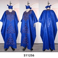 Robe Bazin africaine brodée de haute qualité H&D S11256 pour femmes, robe traditionnelle Boubou avec strass
