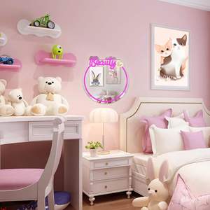 Magnifique miroir mural avec éclairage LED rose néon, affichage personnalisé pour les chambres à coucher, les salons, les centres commerciaux - Product Image 3