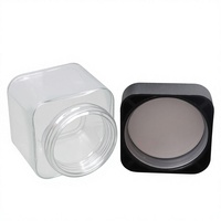 Pot en verre transparent carré de 3 oz (90 ml) avec couvercle noir résistant aux enfants pour l'emballage de crème de soin de la peau