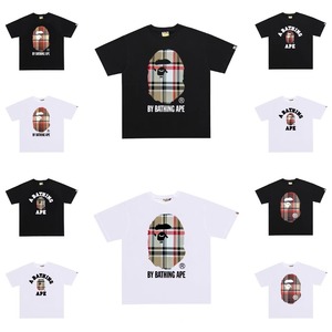 เสื้อยืดผู้ชายทรงหลวม คอโอ แขนสั้น ลายสก็อต ผ้าฝ้าย 100% น้ำหนัก 300 กรัม ระบายอากาศได้ดี สไตล์สตรีท ถักทออย่างดี - Product Image 1