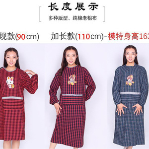 Delantal de cocina de algodón puro grueso, de manga larga, resistente al aceite y a las manchas, extra largo para mujer - Product Image 2