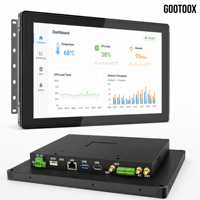 Gootoox IP65 Android Industrial Panel PC 7 10.1 13.3 15.6 21.5 Inch RK3568 RK3562 Layar Sentuh Kapasitif All-in-One Flush Mount