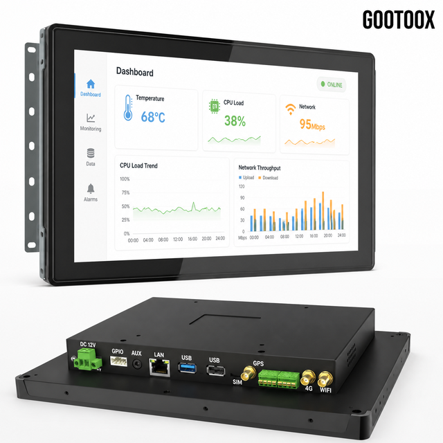 Gootoox IP65 Android Industrial Panel PC 7 10.1 13.3 15.6 21.5 Inch RK3568 RK3562 Capacitive Touch Screen All-in-One Flush Mount