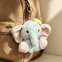 Porte-clés en peluche éléphant bébé de dessin animé, adorable animal en peluche, breloque mignonne pour sac à dos, cadeau charmant