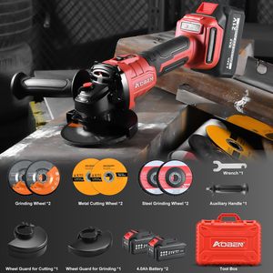 Meuleuse d'angle sans fil industrielle 20V, moteur sans balais, interrupteur à gâchette, couple élevé, protection contre les surcharges, outil métallique robuste - Product Image 2