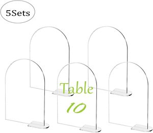 Carta da tavolo in acrilico ad arco con <span class=keywords><strong>Display</strong></span> adatta per segnaletica acrilica trasparente con numero di tavolo da matrimonio