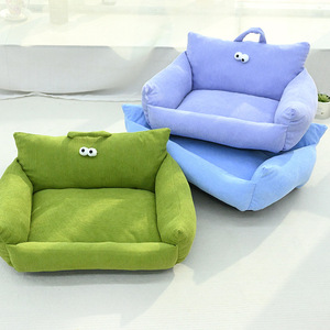 Cama para Gatos Tipo Nido, Rectangular, de Fibra de Poliéster, Lavable a Mano, para las Cuatro Estaciones, Inalámbrica, con Ojos Grandes - Product Image 3