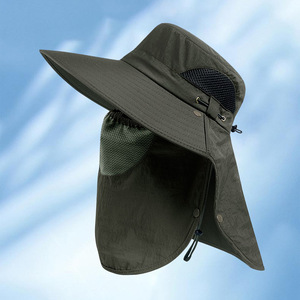 Summer Outdoor Sun <b>Hat</b> Wide Brim UV Protection Breathable Adjustable For Adults Casual Bucket <b>Hat</b> - Product Image 2