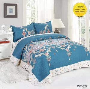3-piece Embroidered Floral Quilted Bed <strong>Sheet</strong> and Quilt <strong>Set</strong> 100% Cotton Beautiful Bed <strong>Sheet</strong> <strong>Sets</strong> - Product Image 4