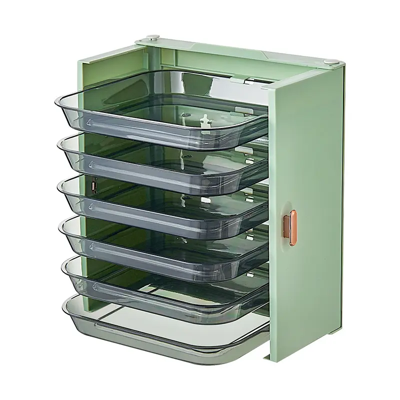 Wandmontage Stapelbaar Side Gerechten Koken Platen Opbergrek Multi-layer Groente Lade Keuken Rack Voedsel Opslag Organisator