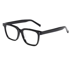 Dernier Modèle Acétate Lunettes Rectangle Rétro Monture Optique Lunettes Hommes Mode Vente en Gros ODM Montures de Lunettes Sur Mesure