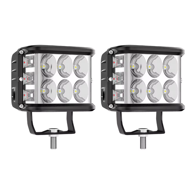 DXZ 60W 4 Inch 12V-24V LED Spotlight | Three Sides Glowing Waterproof | for Motocross Truck Car Boat Work