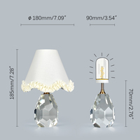 Lampe de table en cristal de lune personnalisée 2700K, USB, LED lumineuse, veilleuse de chevet, lampe de bureau, boule de cristal, veilleuse pour chambre à coucher