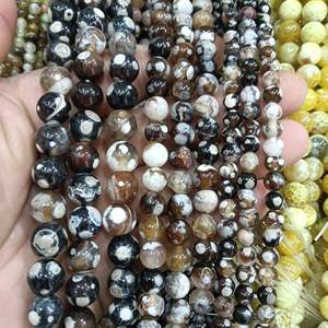 ลูกปัดอาเกตไฟดอกไม้ธรรมชาติขนาด6/8/10มม. ลูกปัดอัญมณีขัดเงาแบบหลวมมีรูตรงสำหรับการทำเครื่องประดับสร้อยข้อมือ DIY - Product Image 6