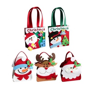 Sac fourre-tout de Noël en feutre de haute qualité, personnalisable avec logo, motif Père Noël, mignon, coloré, fournitures de vacances, couleur et taille personnalisées - Product Image 3