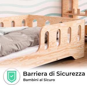 <span class=keywords><strong>Letto</strong></span> per Bambini Montessori 90 X <span class=keywords><strong>190</strong></span> cm in Compensato di Pino Design Moderno e Semplice Produzione Diretta dalla Fabbrica - Product Image 3