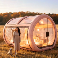 Tente de camping gonflable commerciale en PVC, grande maison d'extérieur pour plusieurs personnes, durable quatre saisons, installation facile, fabrication OEM/ODM