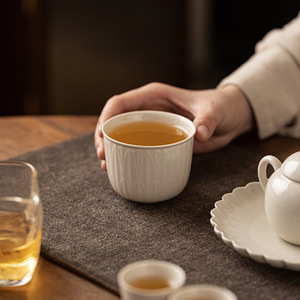 Guanlan <b>Tea</b> Wood Ash Tasting Cup Porcelain Round Single Master Cup For Kung Fu <b>Tea</b> <b>Set</b> Afternoon <b>Tea</b> Use - Product Image 2