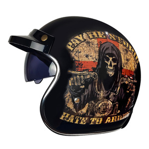 Casco Abierto 3/4 de Fábrica, Estilo Vintage, Material ABS, Casco de Motocicleta con Certificación DOT, Nuevo - Product Image 4