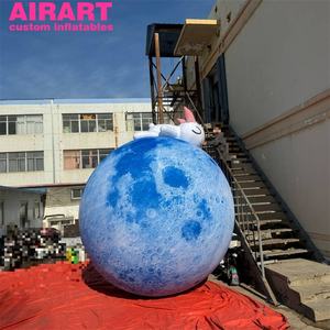 ของตกแต่งวันหยุดประกอบด้วยกระต่ายสีขาวเป่าลมและพระจันทร์เป่าลมสำหรับตกแต่งภายนอก - Product Image 4