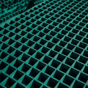Fiberglass Grating Green 1201 Chemical Plant Drainage Cover Stair Tread Mesh Plate - Product Image 1