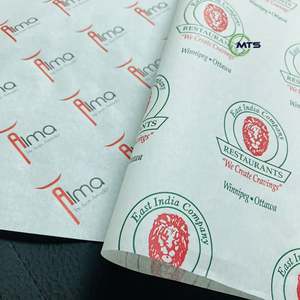 Papel encerado personalizado Moatain para envolver alimentos: láminas individuales impresas para pan, galletas, leche y gelatina, ideales para llevar. - Product Image 3