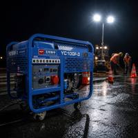 Groupe électrogène diesel YC10GF-3 10kW 11kW 230V/400V monophasé/triphasé portable pour la construction