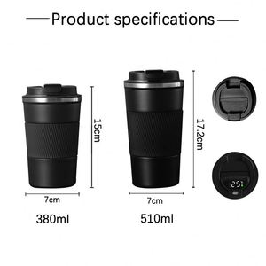 Reusable 510ml Stainless Steel Travel <b>Coffee</b> Mug with Spill-Proof Seal Lid Vacuum Coated and Painted for Drinks and Water - Product Image 2
