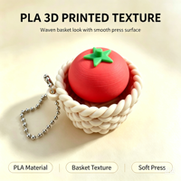 Porte-clés anti-stress en forme de tomate imprimé en 3D, jouet sensoriel en PLA écologique, pendentif végétal interactif, cadeau fantaisie pour étudiant