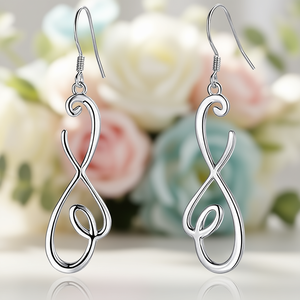 E1910 Orecchini pendenti in oro bianco per donna Gioielli di moda classici Design elegante Orecchini pendenti leggeri - Product Image 2