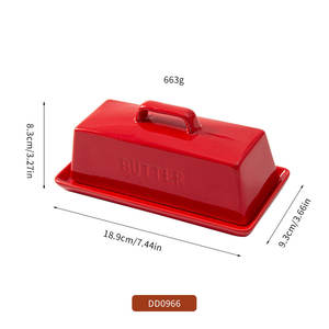 Ensemble de beurrier en céramique blanche avec couvercle, plateau à beurre rectangulaire pour hôtel, café, thé, style nordique - Product Image 3