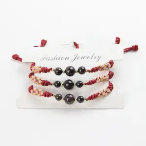 Pasirley Hand Weave Natural Garnet Lucky Bracelet Fashion Charm Bangles Bracelets Gift Fine Jewelry